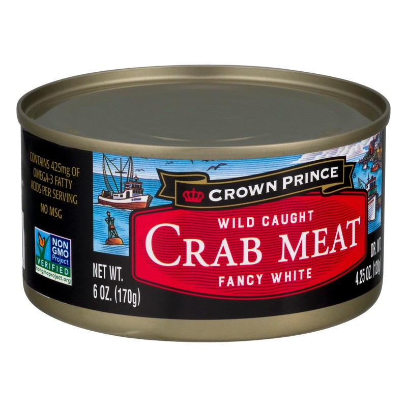 Crown Prince Fancy White Crab Meat, 6-Ounce Cans (Pack of