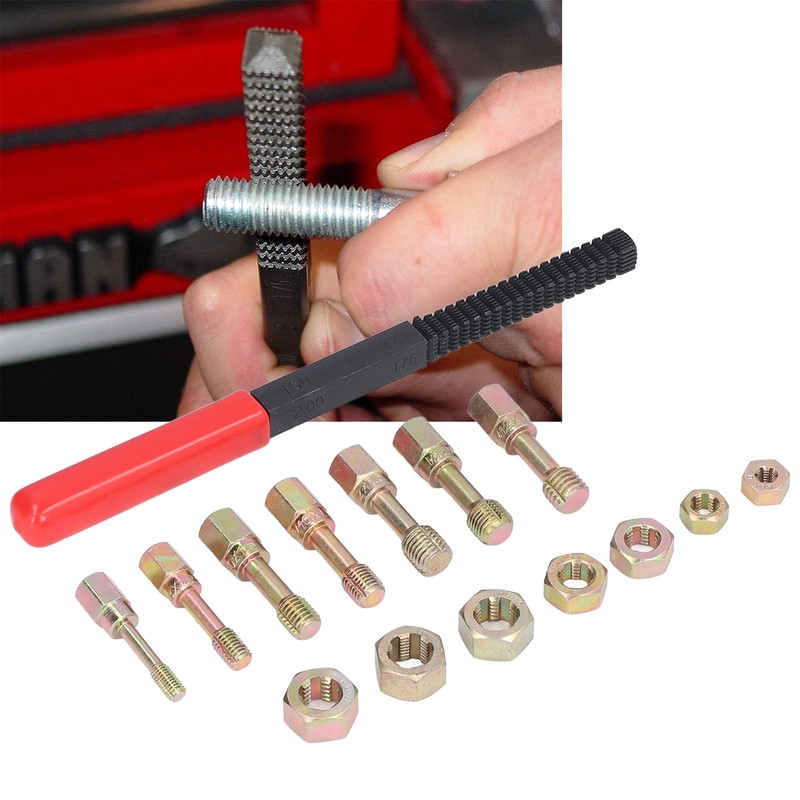 Thread Repair Kit, 15Pcs Universal Metric Thread Restorer Kit Heat