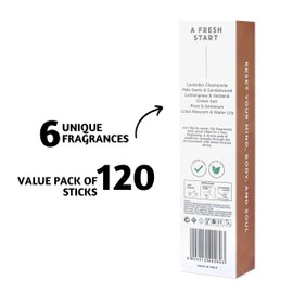 Folkulture Incense Sticks | Set of 6 (120 Sticks) Palo Santo Insence-Sticks | Sandalwood Incenses, Lemongrass, Rose Geranium | Organic Slow Burning Inscents-Sticks for Home