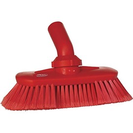 Vikan 70674 Brush,Angle Adj.,Waterfed,Soft-Split,9",Red