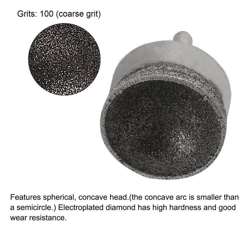 uxcell Diamond Grinding Mounted Point, 40mm 100 Coarse Grits Spherical