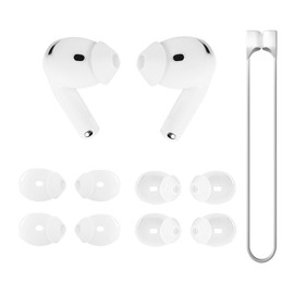 4 Pairs Ear Hooks Wingtip and Magnetic Anti-Lost Straps for AirPods 4th Generation, Replacement Silicone Wings Sport Earhooks Anti-Slip Comfortable Accessories (Translucent+White)