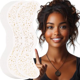 Dryxog 10 Stück Glitter Freckles Goldene Tattoo Folie Sommersprossen Tattoo, Wasserfestes Freckle Design Gesichtstattoo Glitzer Party Zubehör für Party Festival Weihnachten (Typ B)
