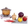 LABRIMP -in-one Garlic Press Set Bamboo Pot Pestle Food Garlic
