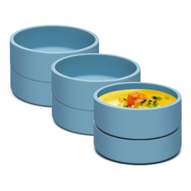 Dootafy 6 Pack Silicone Microwave Egg Cooker Air Fryer Egg Pan Individual Eggwich Egg Bites Molds for Oven Microwave - Blue