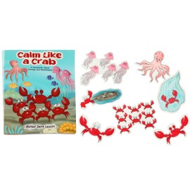 Lahey Lane Calm Like A Crab - Rise Above Challenge Bundle Children's Stories 7 Finger Puppets for Interactive Story Telling - Story Book Full Color Illustrations.
