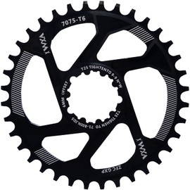 YBEKI Bicycle Chainring 30T 32T 34T 36T 38T Narrow Wide Round Chainrings for GXP XX1 X9 XO X01 CNC Offset 3 mm 6 mm (Black 6 mm Offset, 38T)