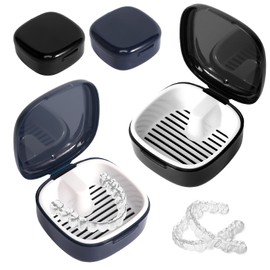 Braces Box, Denture Box, Pack of 2, Dental Rescue Box, Portable Teeth Box with Sieve, Tooth Rail Box for False Teeth Storage, Cleaning