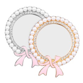 Ipetboom 2 Compact Round Mirrors Portable Makeup Mirrors for Purse Travel DIY Projects and Home Decor