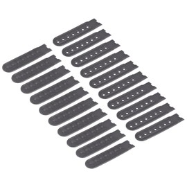 sourcing map 12 Pairs Snap Lid Strap Cover 7 Holes Plastic Adjustable Hat Snap Lock Replacement for Caps Repairs (Black), black