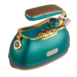 SALAV IS-900 Retro Handheld Garment Steamer and Iron, Ceramic Steam Plate, 1000 watts of Steam, Removes Wrikles on Clothes (Emerald)