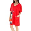 Mafalda 835Io-Gd/05507 Camisón Oversize, Rojo, Grande, Mujer