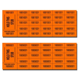 Lancaster Bingo Company Auction Tickets - 1000 Sheets - Assorted Colors (Orange)