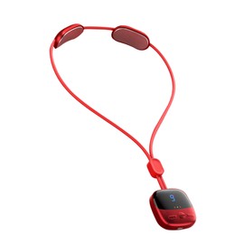 Mini Necklace Neck Massager 4 Modes 9 Strength 3 Gears Hot Compress Dual Pulse Smart Pendant Massager Red