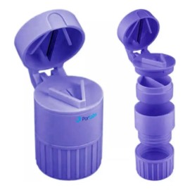 Triturador Cortador De Pastillas Vitaminas Píldoras Color Lila