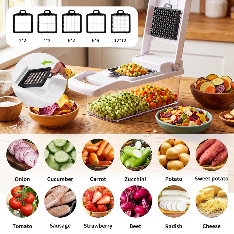 Potato Shredder for Hash Browns, 22-Piece Veggie Cutter with 14