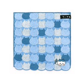 Chiikawa Towel Handkerchief, Blue, Pile, Scara, Cute, 41-1060080, Approx. 9.8 x 9.8 inches (25 x 25 cm)