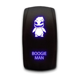 Boogie Man Laser Etched 5-Pin Single Pole Single Throw Vertical Rocker Switch ON-Off SPST Toggle Switch 20A 12V, Blue