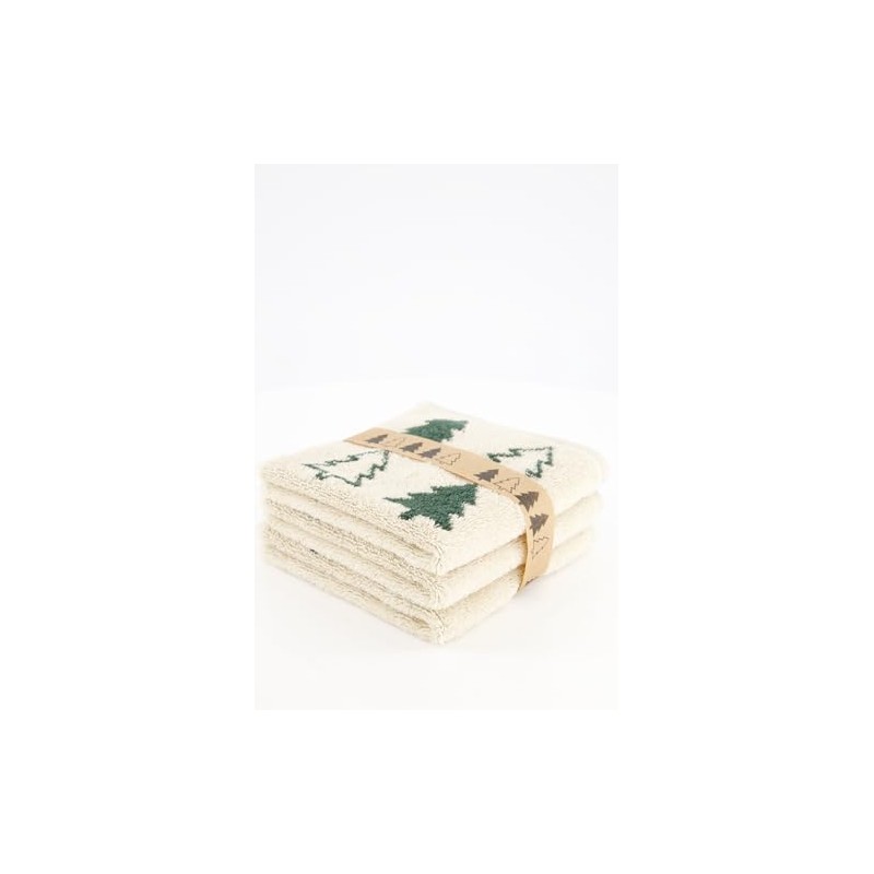 Cawö Home Flannels Christmas Edition Christmas Trees 794 Natural Green