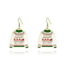 LKingel Christmas Earrings for Women Christmas Tree Bells Ugly Sweater Gingerbread Dangle Earrings Trendy Christmas Party Jewelry Stocking Stuffers Christmas Gifts 2024 (Ugly Sweater)