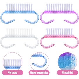 NIAWEA 48pzs Cepillo para Uñas, Cepillo Limpiador de Uñas con Mango Ergonómico, Kit para el Cuidado de Uñas y Pies, Fácil de Usar, para Hombres y Mujeres (4 Colores, 12 Piezas De Cada Uno)