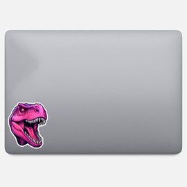 Pink T-Rex Dinosaur Unique Vinyl Decal Waterproof Sticker For Car bike, SUV, Truck Helmet, Laptop, Water Bottle Notebook Decal Window, Bumper Vinyl Sticker 5-inch(Design 7)