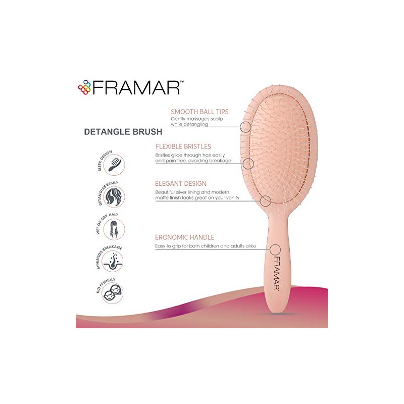Framar Cepillo Desenredante para Cabello Rizado - Elegante Desenredante para