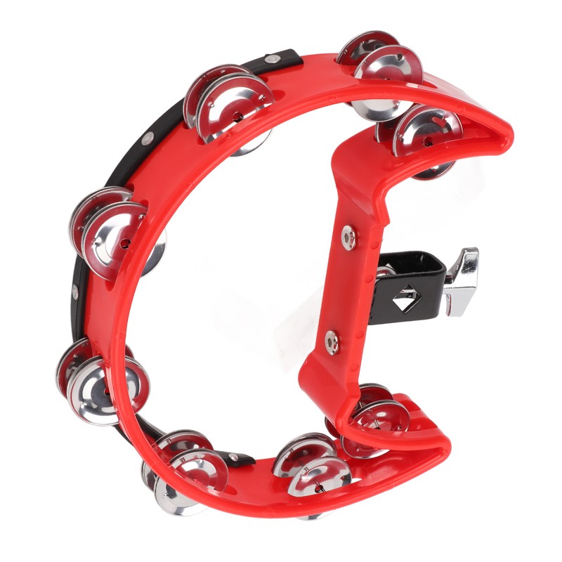 Tambourine Single Row Metal Jingle Bells Handheld Percussion Drum Instrument