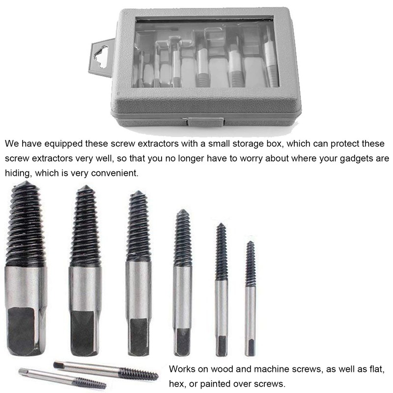 8 Pcs Screw Extractor Set, Broken Pipe Screw Extractor Remover,