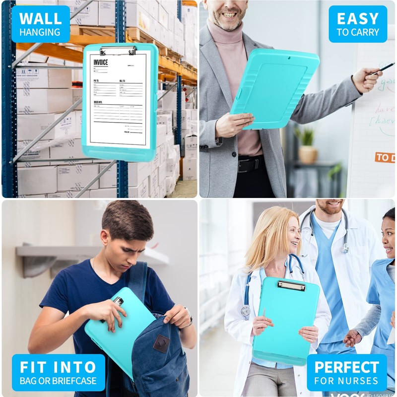 DMFLY Clipboard with Storage, Heavy Duty Clipboards with Pen Holder,