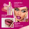 Depuplum Red Lipsticks for Women Metallic Lipstick Long Lasting Non