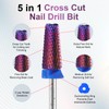 5 in 1 Cross Cut Nail Drill Bit, Tungsten Carbide