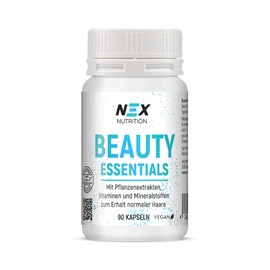 NEX Beauty Essentials Capsules, Millet Extract with 3 mg Miliacin & 2 mg Piperine, Biotin, Selenium & Copper for Hair, Skin & Nails, Vegetable, Vegan & No Additives, 90 Capsules (1)