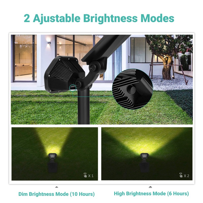 Nekteck Solar Lights Outdoor,10 LED Landscape Spotlights Solar Powered Wall