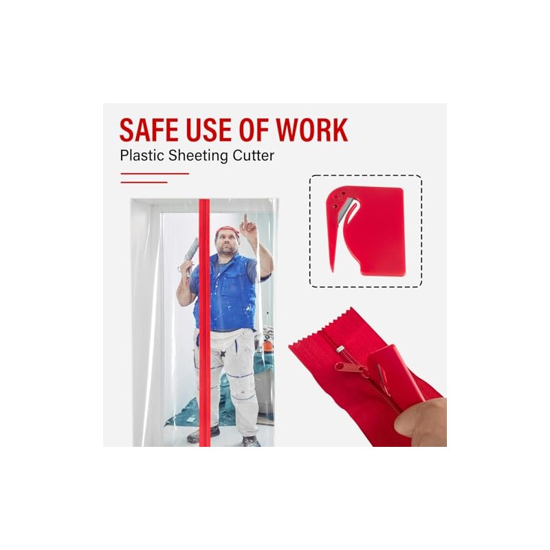 4-Pack Heavy Duty Zipper Door for Dust Barriers,Dust Zippers for