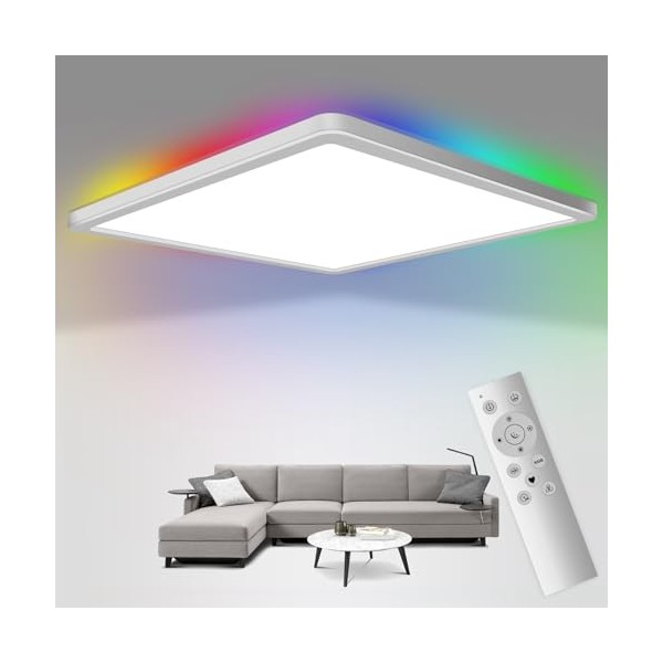 Fuqiduo LED Dimmbare Deckenleuchte mit Fernbedienung, 24W RGB Farbwechsel Deckenlampe
