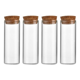 FSSTUD Pack of 10 Empty Clear Test Tubes Candy Spices Bottles Jars Wish Message Bottle Bath Salt Packaging Container Liquid Storage Dispenser with Cork Stopper 30ml