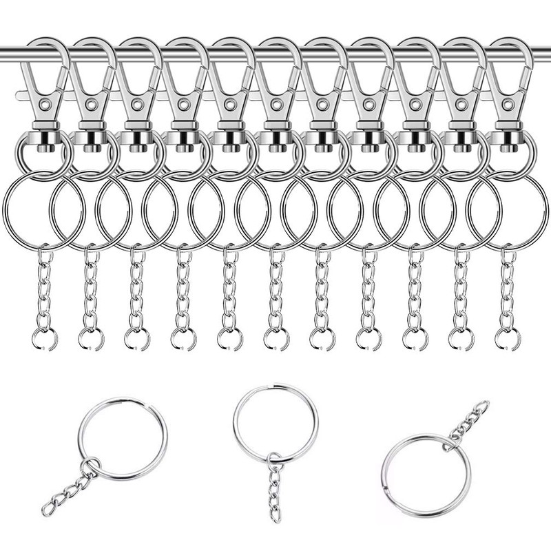 ALBOYI 195 Piece Silvery Swivel Snap Hooks and O Key