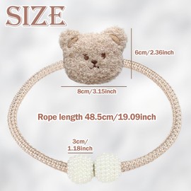 Magnetic Curtain Tie Backs Buckles Little Bear, 2 Pieces