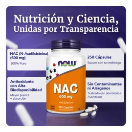 Nac 600mg | Antioxidante Anti Radical Libre | 250 Caps