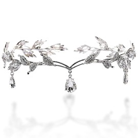 Silver Vintage Crystal Wedding Crown Hair Band White Rhinestone Crown Headband Beautiful Fashion Wedding Bridal Headband Princess Crystal Tiara Headwear for Women Girls, Rhinestone, alloy, Rhinestone
