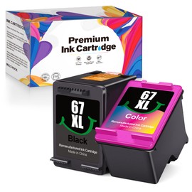 67XL Printer Ink Cartridges Black and Color Combo Pack for hp Ink 67 for HP DeskJet 2755e 2700 NVY 6055e 4133e Printer 2 Pack