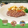 72 Pack Oval Paper Plates 12 Inch 100% Compostable Heavy-Duty