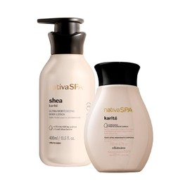 O Boticário Nativa Spa Karité Gift Set Skin Care with 2 Products | Moisturising Cream for the Body 400 ml and Perfumed Body Oil 200 ml