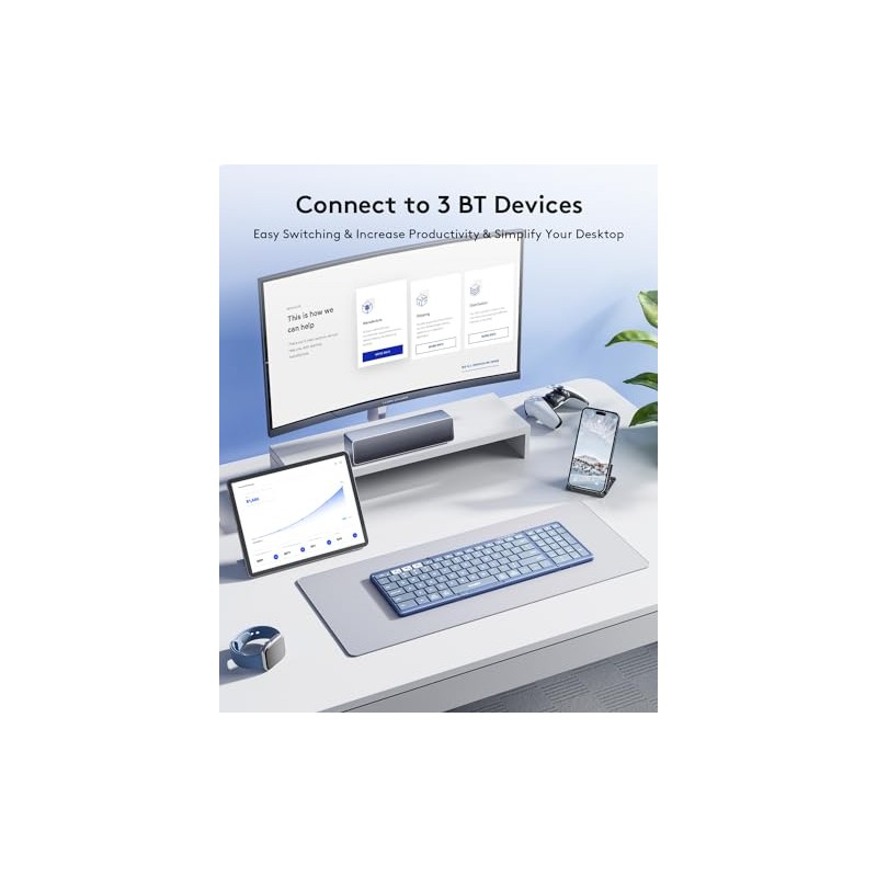 Samsers - Teclado Bluetooth plegable con teclado numérico, plegable completo