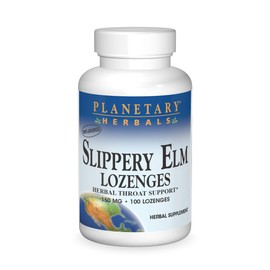 Planetary Herbals Slippery Elm Lozenges, Herbal Throat Support, 100 Lozenge