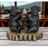 Two Black Bears Heart Hands Figurine – 6” Wide Whimsical
