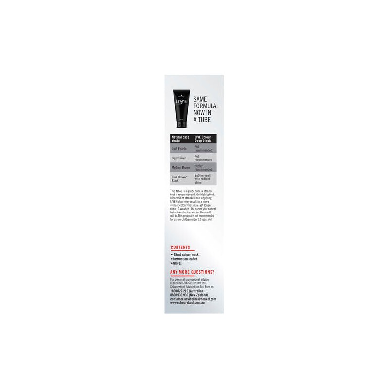 Schwarzkopf Live Colour Deep Black 75ml