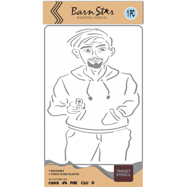 bad guy target stencil, reusable template, paint your own wood