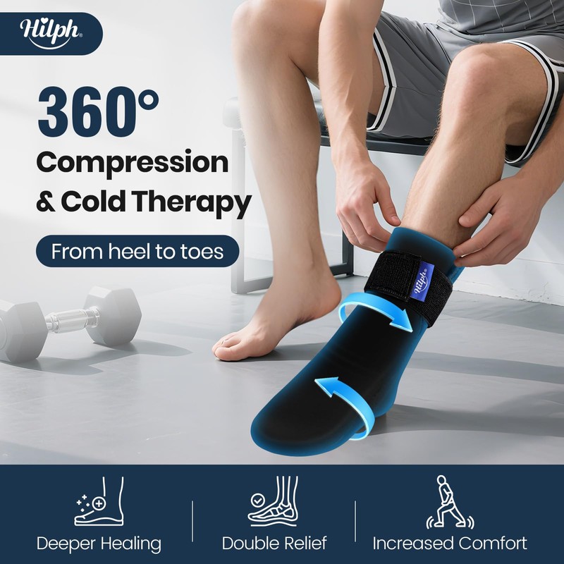 Hilph Full Foot Ice Pack Gel Sock for Hot &